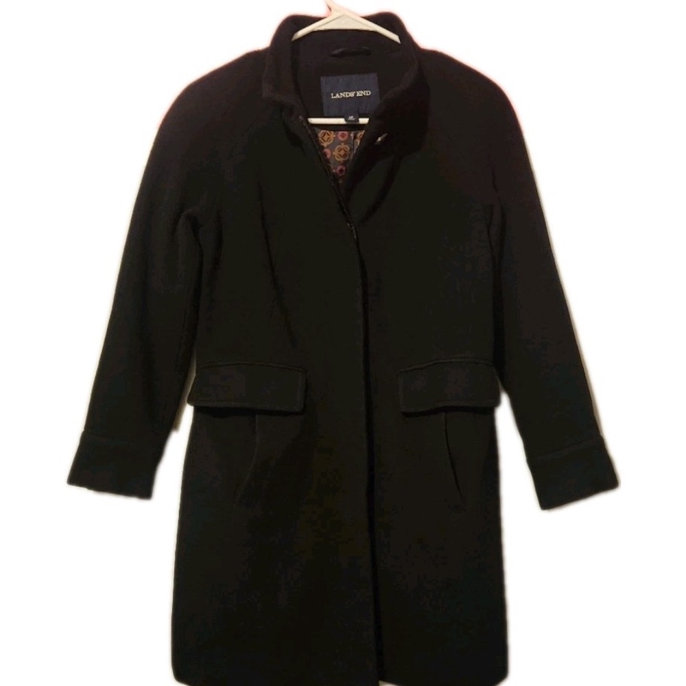 Lands End Cashmere Wool Peacoat Petite 4P